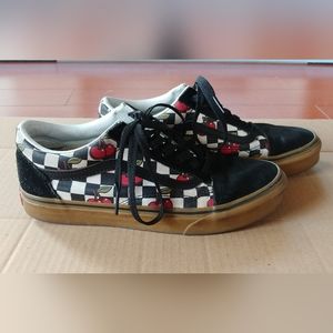 Cherry checkered Vans women's 7.5 men's 6